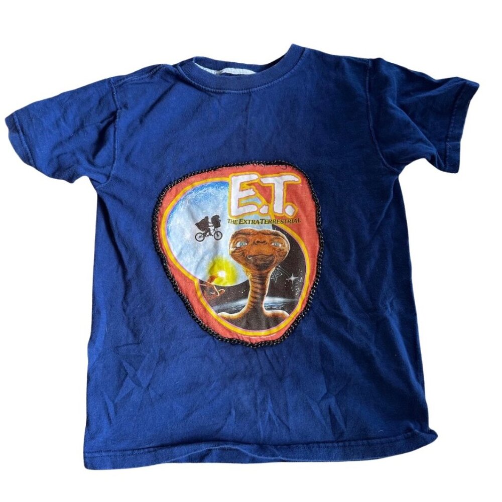 Vintage E.T. T-Shirt RARE Navy Small with Chain EUC y2k babydoll